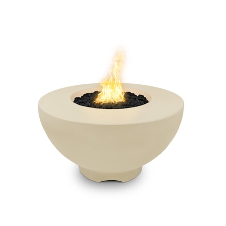 The Outdoor Plus 37 Round Sienna Fire Pit - GFRC Concrete - Vanilla - Match Lit - Natural Gas OPT-RF37-VAN-NG